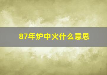 87年炉中火什么意思