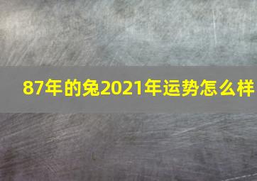 87年的兔2021年运势怎么样