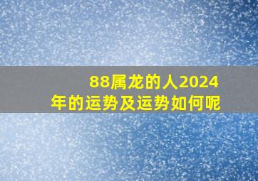 88属龙的人2024年的运势及运势如何呢