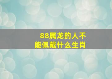 88属龙的人不能佩戴什么生肖