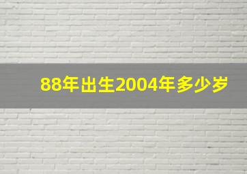 88年出生2004年多少岁