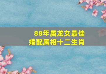 88年属龙女最佳婚配属相十二生肖