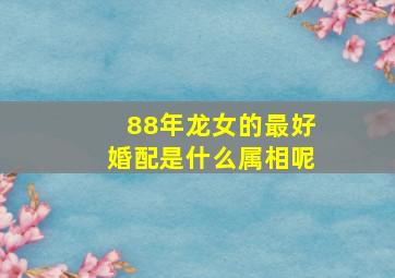 88年龙女的最好婚配是什么属相呢