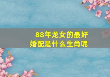 88年龙女的最好婚配是什么生肖呢