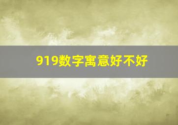 919数字寓意好不好