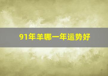 91年羊哪一年运势好