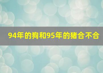 94年的狗和95年的猪合不合