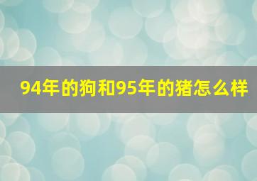 94年的狗和95年的猪怎么样