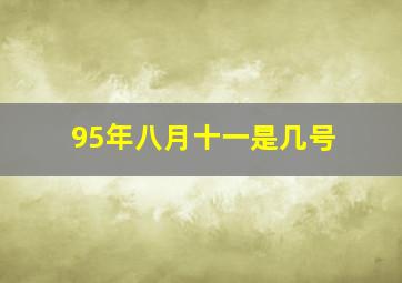 95年八月十一是几号