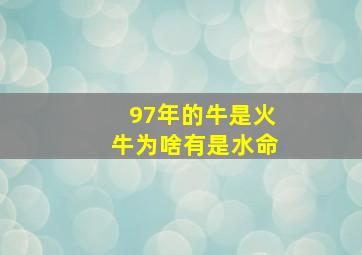 97年的牛是火牛为啥有是水命