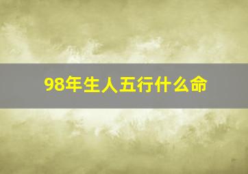 98年生人五行什么命