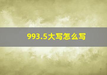 993.5大写怎么写