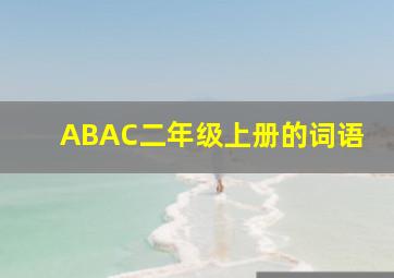 ABAC二年级上册的词语