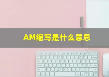 AM缩写是什么意思