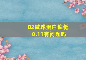 B2微球蛋白偏低0.11有问题吗