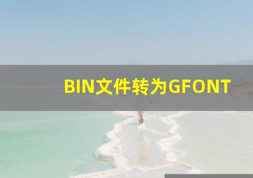 BIN文件转为GFONT