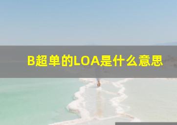 B超单的LOA是什么意思