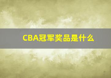 CBA冠军奖品是什么