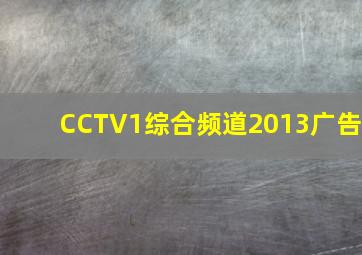 CCTV1综合频道2013广告