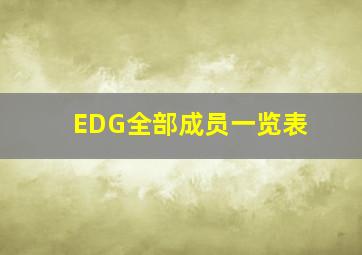 EDG全部成员一览表