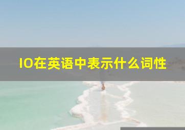 IO在英语中表示什么词性