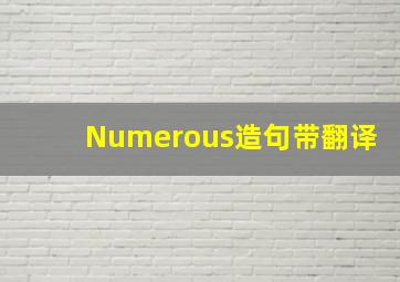 Numerous造句带翻译