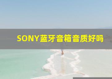 SONY蓝牙音箱音质好吗