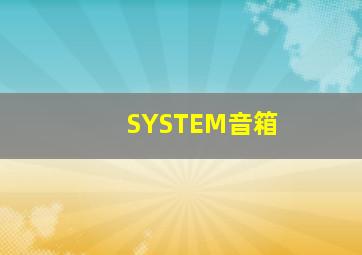 SYSTEM音箱