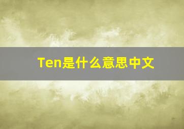 Ten是什么意思中文