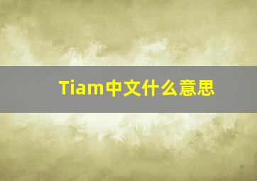 Tiam中文什么意思