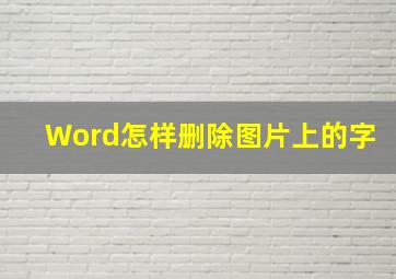 Word怎样删除图片上的字