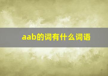 aab的词有什么词语