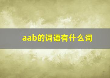 aab的词语有什么词