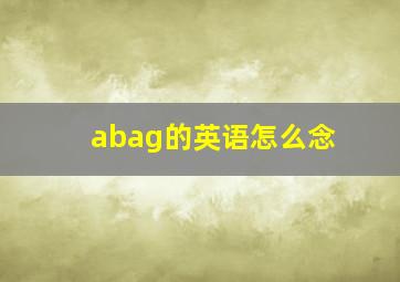 abag的英语怎么念