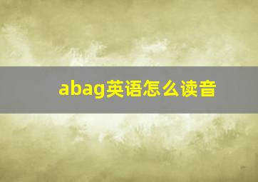 abag英语怎么读音