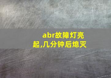 abr故障灯亮起,几分钟后熄灭