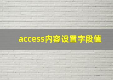 access内容设置字段值