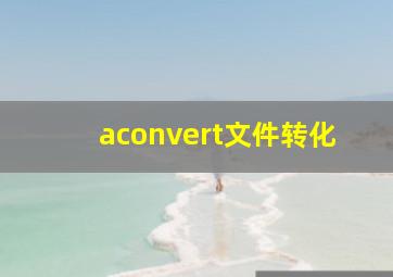 aconvert文件转化