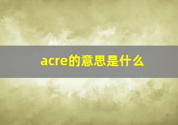 acre的意思是什么