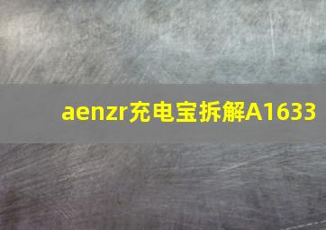 aenzr充电宝拆解A1633