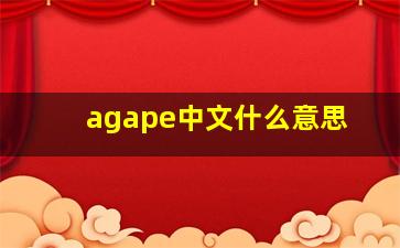 agape中文什么意思