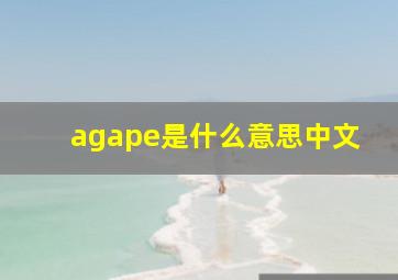 agape是什么意思中文