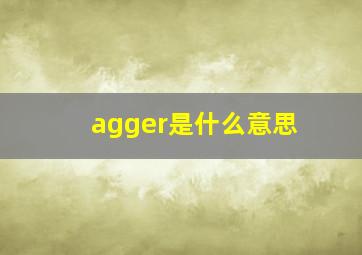 agger是什么意思