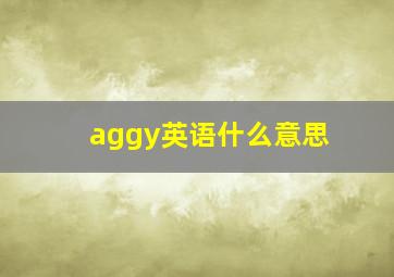 aggy英语什么意思