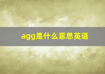 agg是什么意思英语