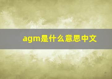 agm是什么意思中文