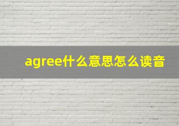 agree什么意思怎么读音