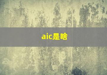 aic是啥