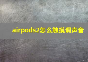 airpods2怎么触摸调声音