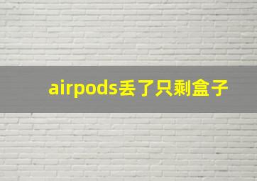 airpods丢了只剩盒子